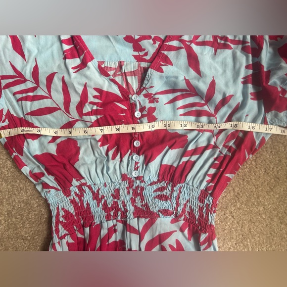 Abel The Label Anthropology Blue and Pink Flower Print Dress - Picture 5 of 6